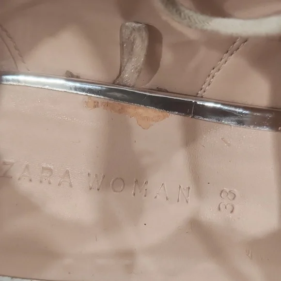 Zara Silver Platform Oxford Shoes Size 8 - Picture 6 of 7